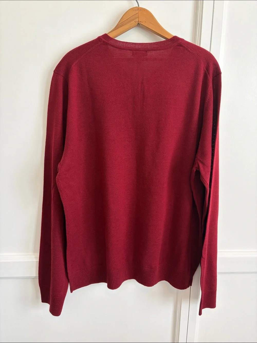 Apt. 9 Men's V-Neck Merino wool blend Sweater in cranberry red XXL